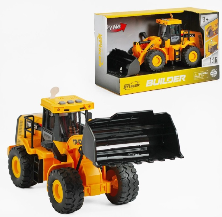 Іграшкова спецтехніка Бульдозер інерційний BUILDER, світлові та звукові ефекти. WY 420 А, від 3 років