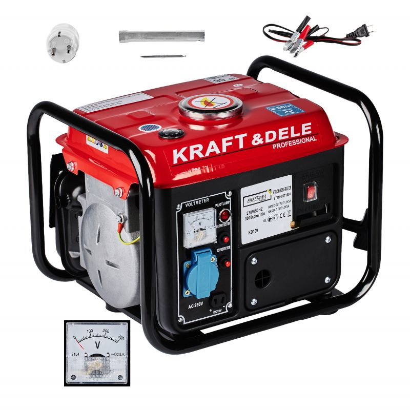 Компактний однофазний бензиновий генератор Kraft&Dele KD109 0,8-1.2 кВт 2-тактний