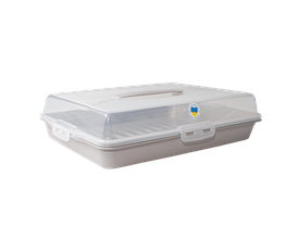 Тортівниця пластикова прямокутна Алеана какао/прозора