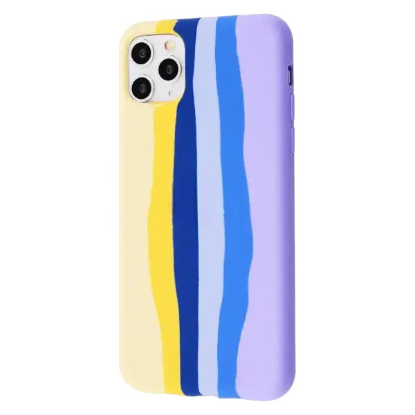 Силіконовий чохол Rainbow для iPhone 11 Pro Max Rainbow Mellow Yellow/Blue, фото 1