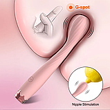 Вібратор силіконовий для точки G, стимулятор вагінальний із вигнутою головкою, Інтимні іграшки, фото 4