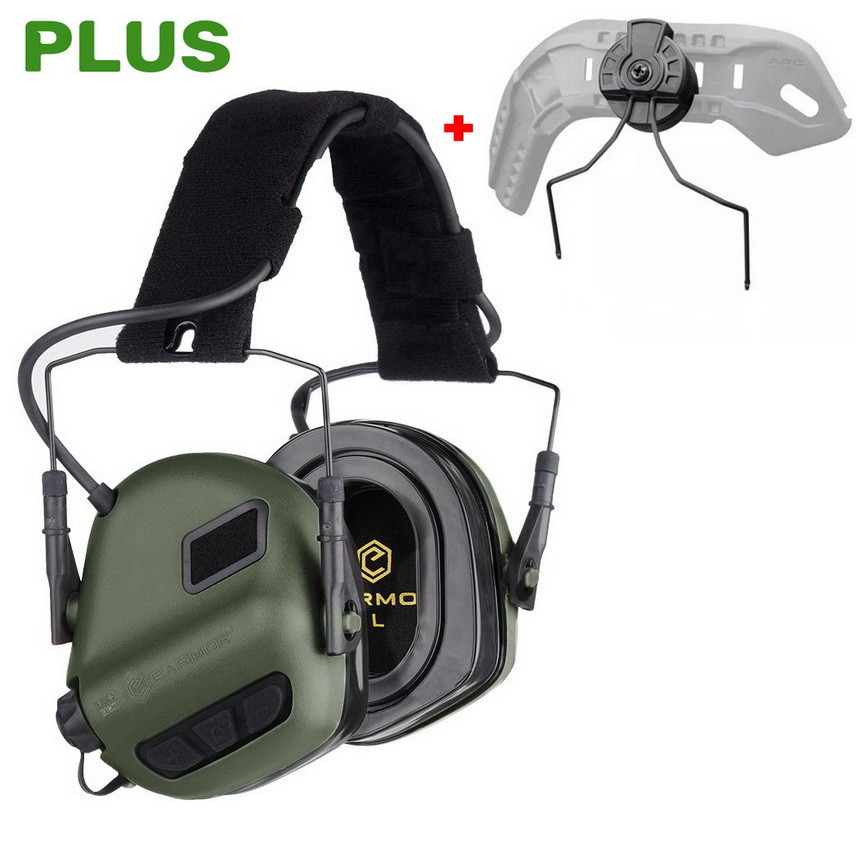 Активні навушники Earmor M31 PLUS + адаптер Чебурашки M16 на шолом FAST, MICH, TOR