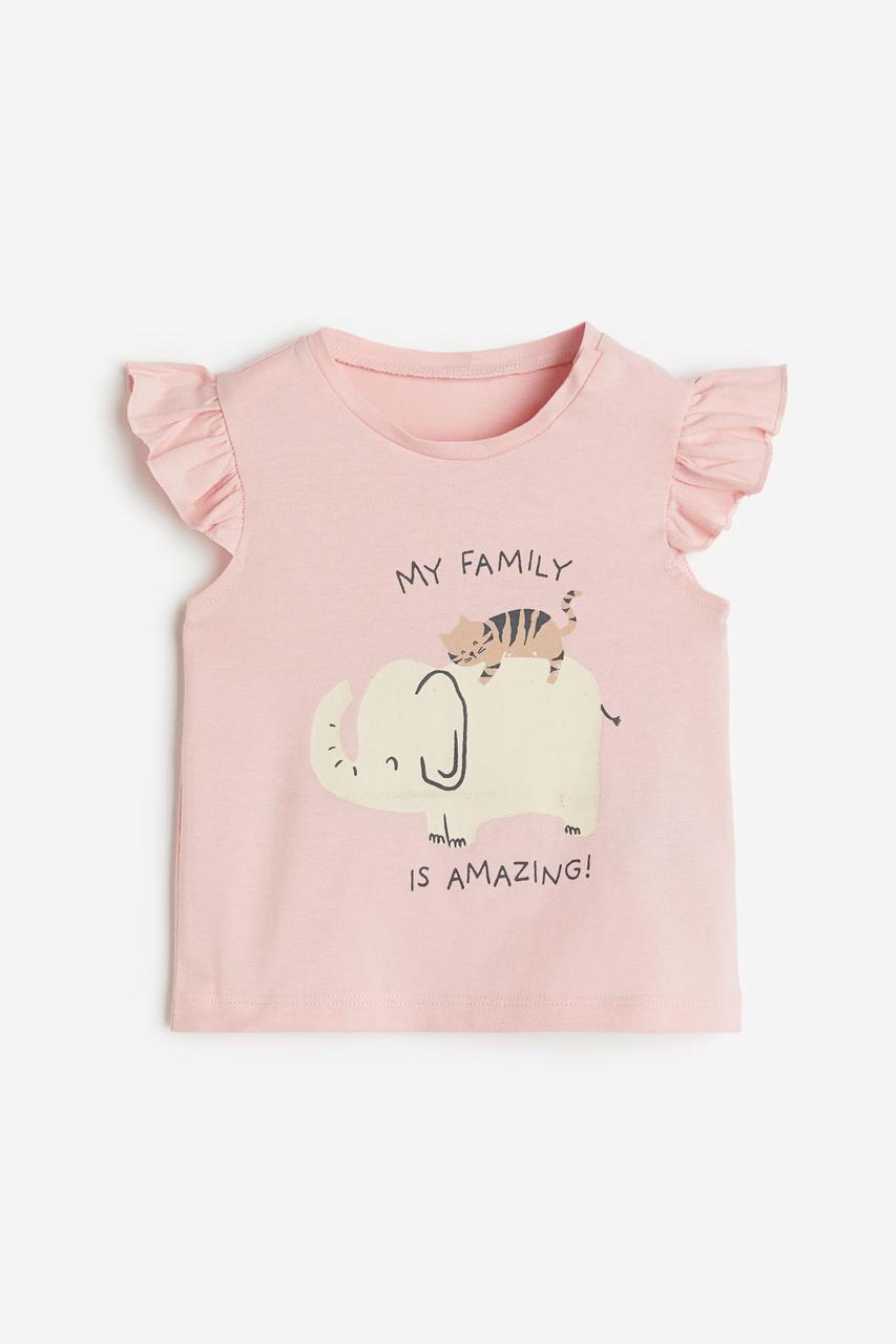 Футболка рожева Family H&M 80, 86, 92, 98см