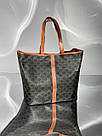 Жіноча сумка Селін чорна Celine Black Medium Cabas In Triomphe Canvas, фото 3