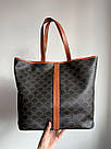 Жіноча сумка Селін чорна Celine Black Medium Cabas In Triomphe Canvas, фото 8