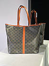 Жіноча сумка Селін чорна Celine Black Medium Cabas In Triomphe Canvas, фото 9