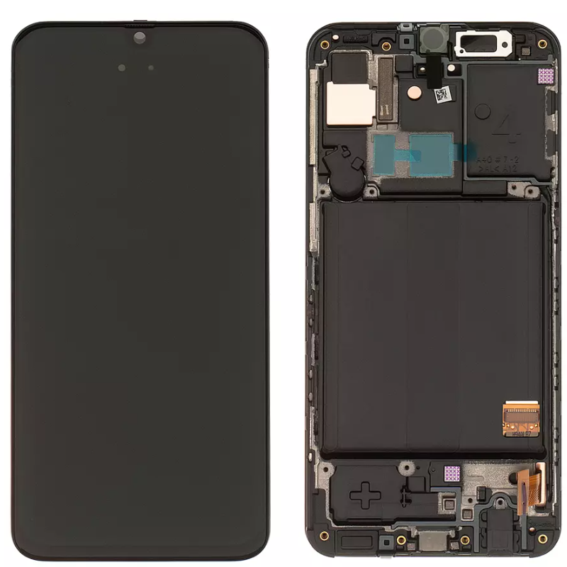 Дисплей для Samsung A405/A40 чорний, із сенсорним екраном, Service original