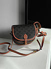 Жіноча сумка Селін коричнева Celine Brown Medium Folco Bag in Triomphe, фото 4