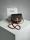 Жіноча сумка Селін коричнева Celine Brown Medium Folco Bag in Triomphe, фото 7