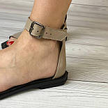 Жіночі босоніжки з натуральної шкіри із застібкою на щиколотці, фото 3