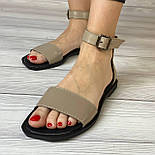 Жіночі босоніжки з натуральної шкіри із застібкою на щиколотці, фото 2