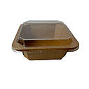 012365 Контейнер паперовий крафт/крафт квадратний 1000 мл 178*178*50 (50/300), фото 2
