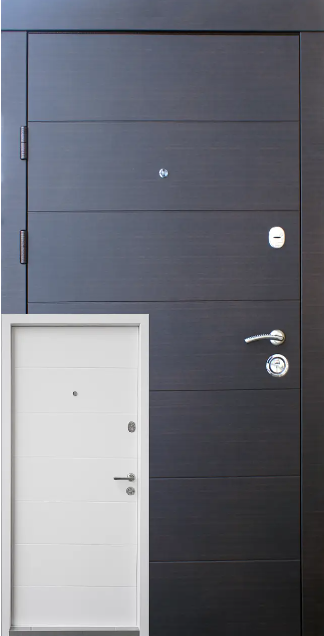 Вхідні двері статус венге темний горизонталь Преміум Qdoors, фото 1