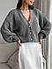 Крута жіноча укорочена кофта на ґудзиках із бавовни, фото 8