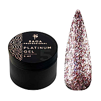 SAGA Platinum Paint № 05 Гель-фарба з поталлю рожевий металік, 5 мл