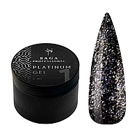 SAGA Platinum Paint № 01 Гель-фарба з поталлю чорний металік, 5 мл