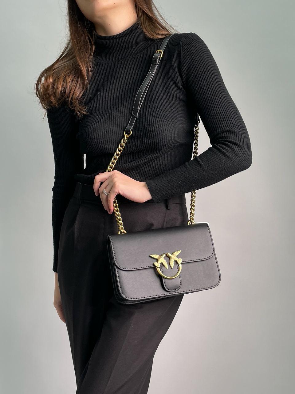 Жіноча сумка Пінко чорна Pinko Black Classic Love Bag Bell Simply