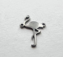 Конектор Finding Підвіска кулон птах фламінго з нержавіючої сталі Сталистий 18 мм x 13 мм