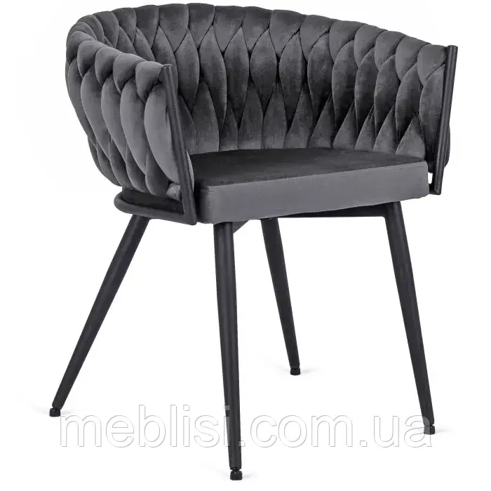 Стілець оксамитовий MEBEL ELITE EMPOLI Velvet, Сірий ME.EMPOLI/P/V/K