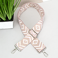 Ремень для сумки текстильный 38 мм 5540 silver пудровый