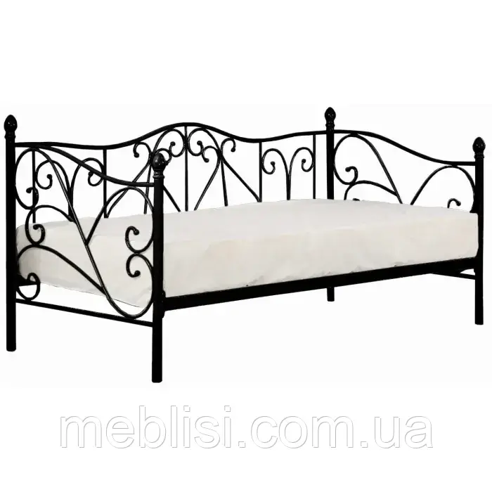 Ліжко односпальне металеве 90x200 см MIKE, чорний (MEBEL ELITE) ME.MIKE/90/CZ/LOZ