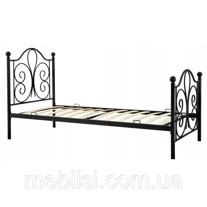 Ліжко односпальне металеве 90x200 LORDI Black, чорний (MEBEL ELITE) ME.LORDI/90/CZ/LOZ
