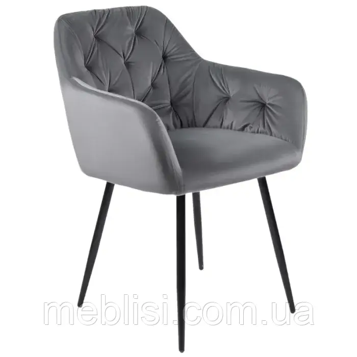 Стілець оксамитовий VIKI Velvet, сірий (MEBEL ELITE) ME.VIKI/P/V/K