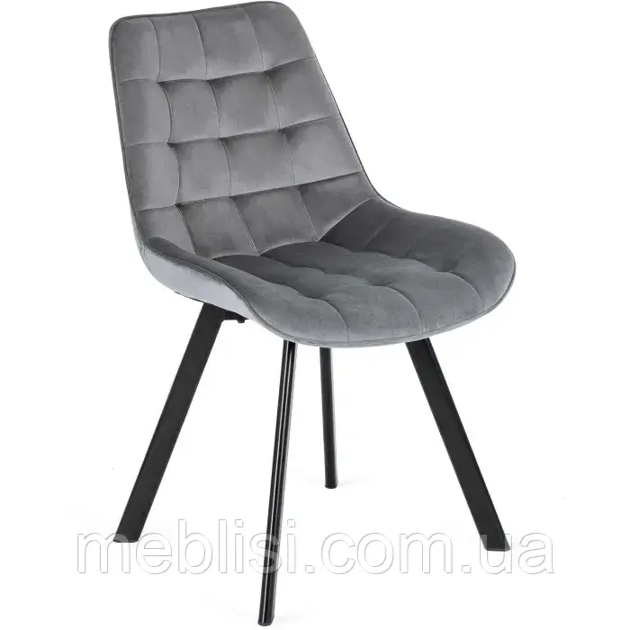 Стілець оксамитовий RICK Velvet, Сірий (MEBEL ELITE) ME.RICK/P/V/K