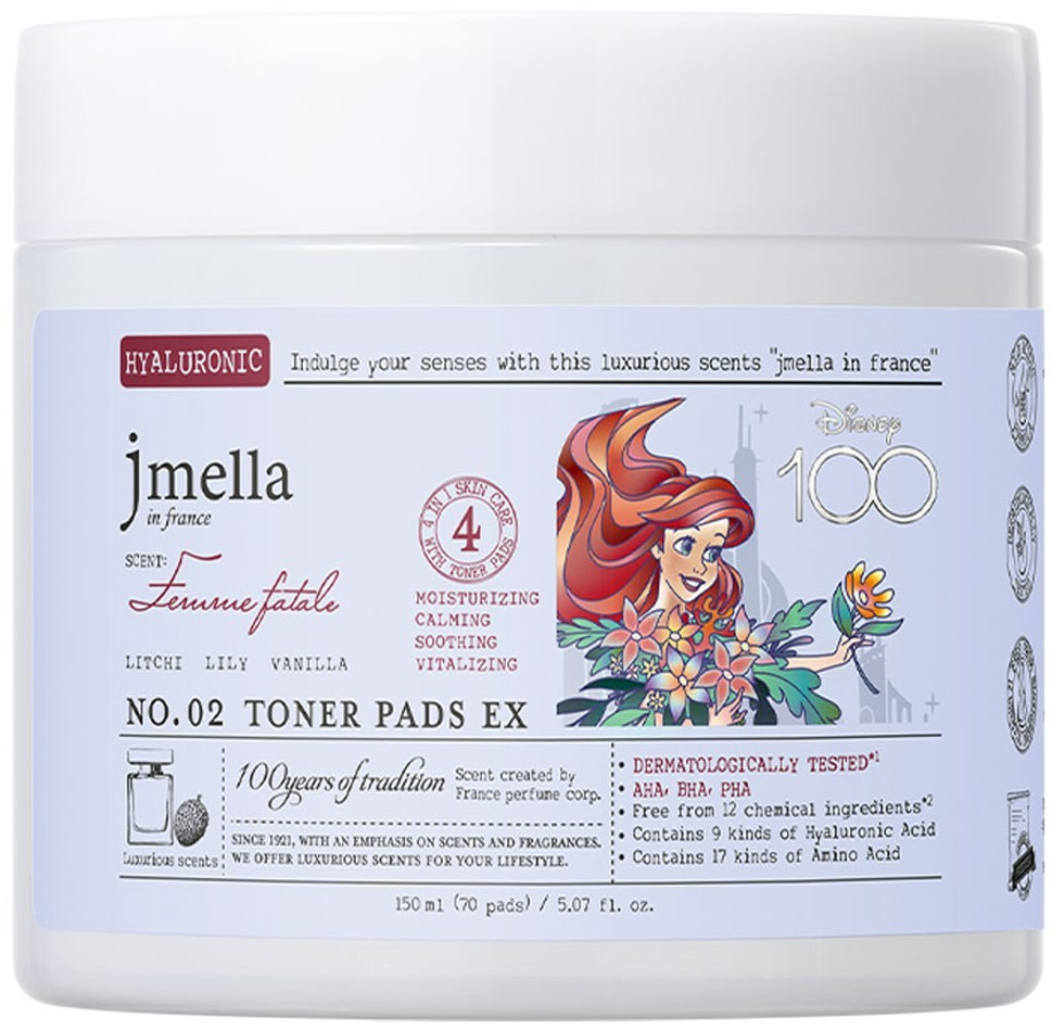 Тонер-педи з квітково-фруктовим ароматом N02 Jmella Femme Fatale Toner Pads EX 70 шт.