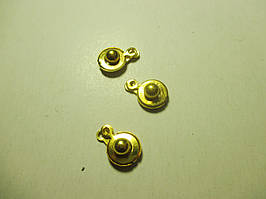 Застібка-кнопка No2, 14 мм. золото, комплект 3 шт.
