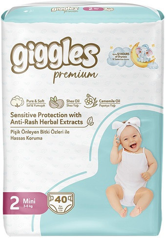 Підгузки дитячі Giggles Premium 2 Mini 3-6 кг (40 шт)
