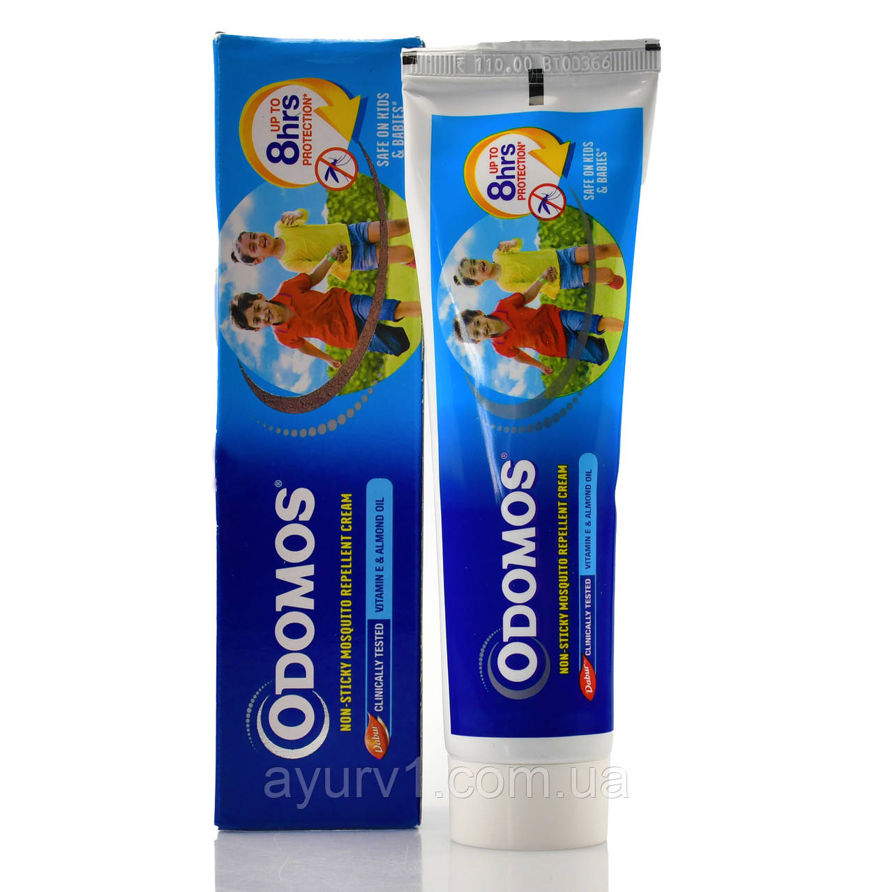 Крем проти комарів, Одомос, Одомс, Odomos mosquito repellent cream, Dabur Advanced, 100g