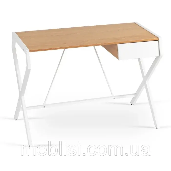 Письмовий стіл MEG, Золотий дуб / Білий (MEBEL ELITE) ME.MEG/DZ/B/B