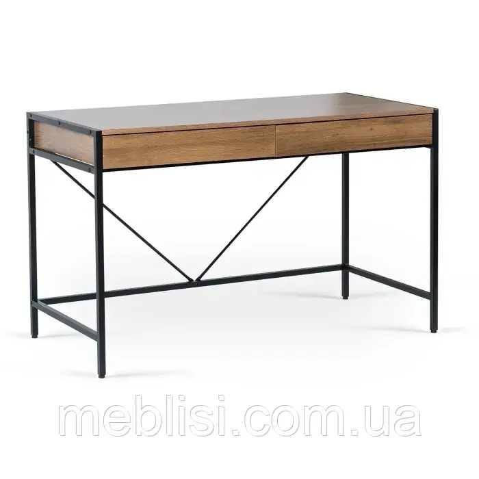 Письмовий стіл ALLY, 123 см, Горіх/Чорний (MEBEL ELITE) ME.ALLY/RU/CZ/B, фото 1