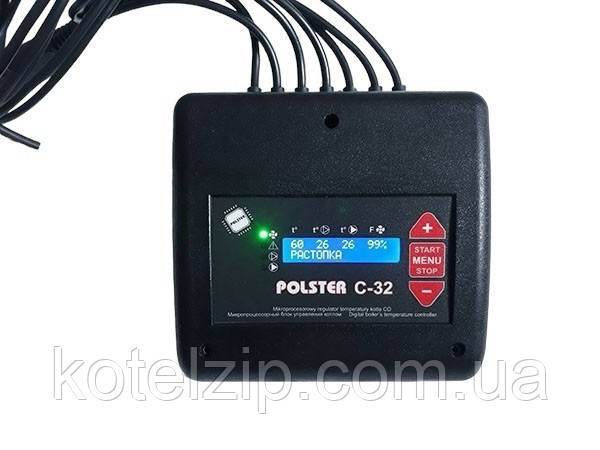 Polster c-32 – автоматика для твердопаливного котла на 2 насоса і вентилятор