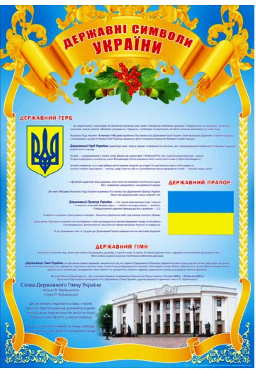 Плакат Державні символи України