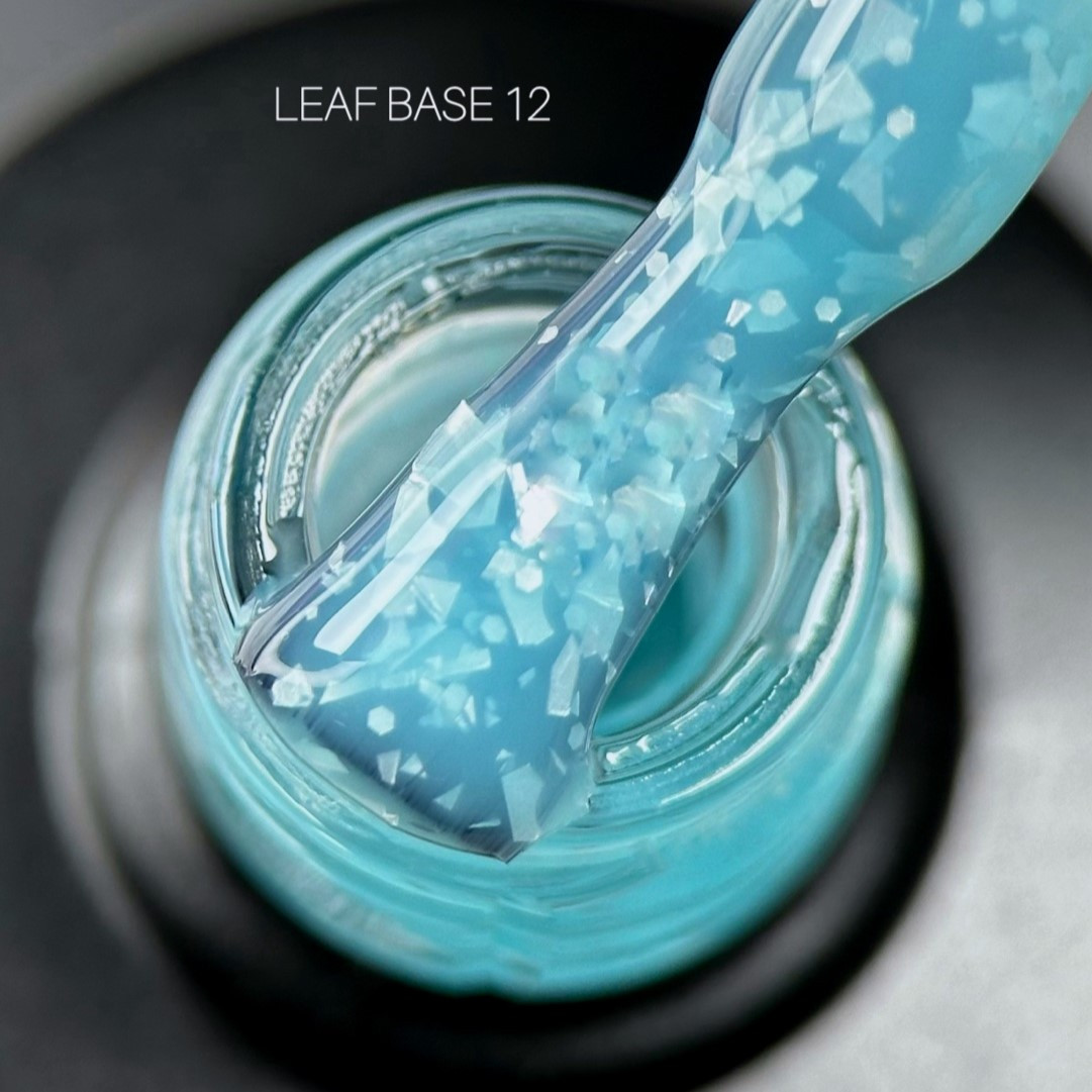 Каучукова база для гель лаку з поталлю Saga Leaf Base №12 9 мл