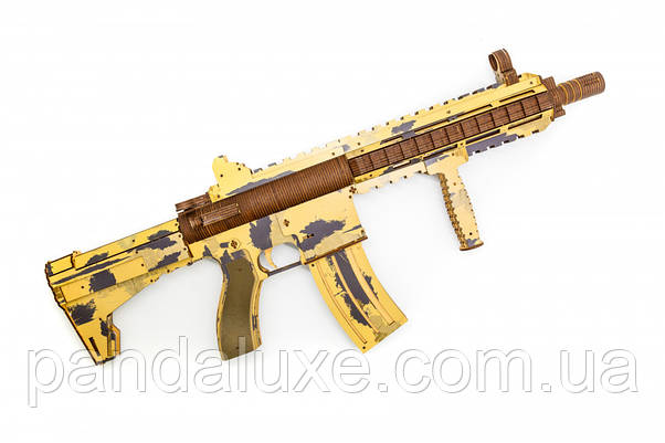Дерев'яний 3D конструктор іграшка автомат HK416, модель 235 деталей, фото 5