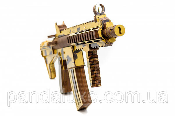 Дерев'яний 3D конструктор іграшка автомат HK416, модель 235 деталей, фото 3