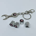 Захисні ковпачки на ніпеля Seat + ключик-брелок у подарунок! Колір хром, фото 3