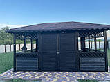 Дерев'яна альтанка 5 на 4 м, розбірна (на 16-20 осіб) "Орлеано", фото 2