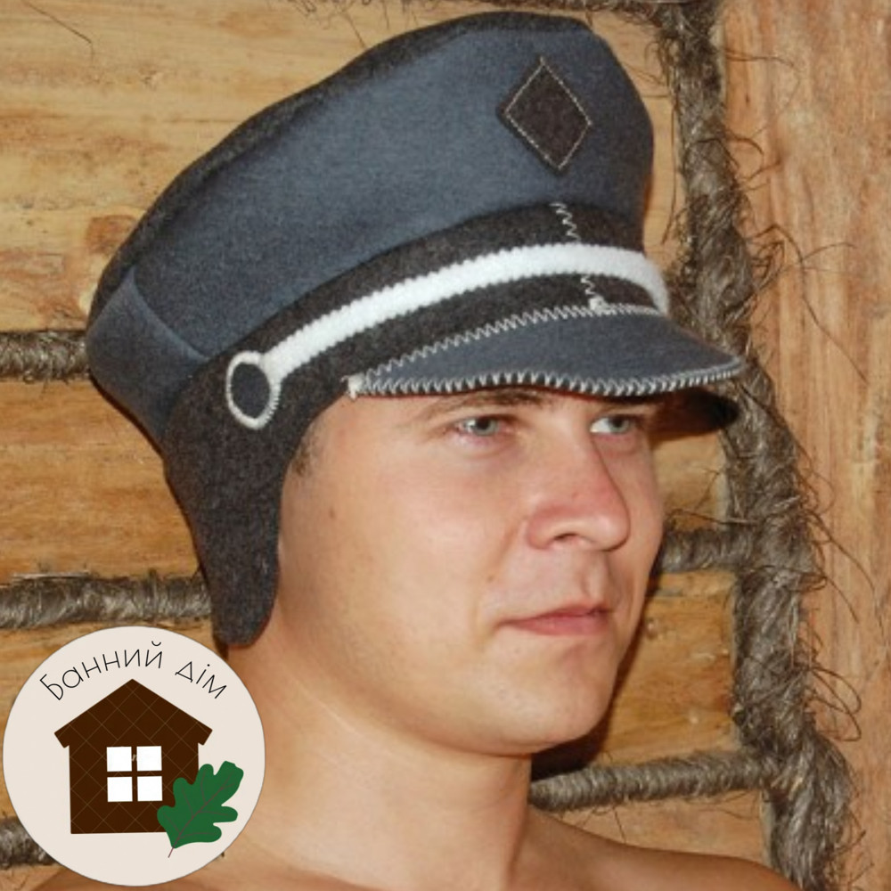 Шапка для лазні полірована вовна, "Кашкет", фото 1