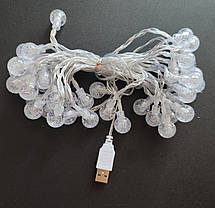 Гірлянда Ретролампи 40 LED 6 м USB Біла, фото 5