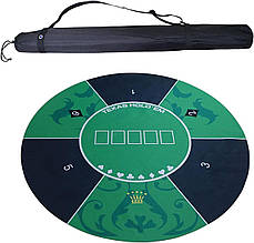 Сукно для гри в покер Poker Premium кругле 120 см, зелений/чорний