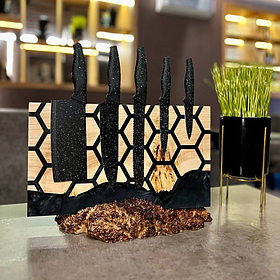 Підставка для ножів з капу тополі та епоксидної смоли