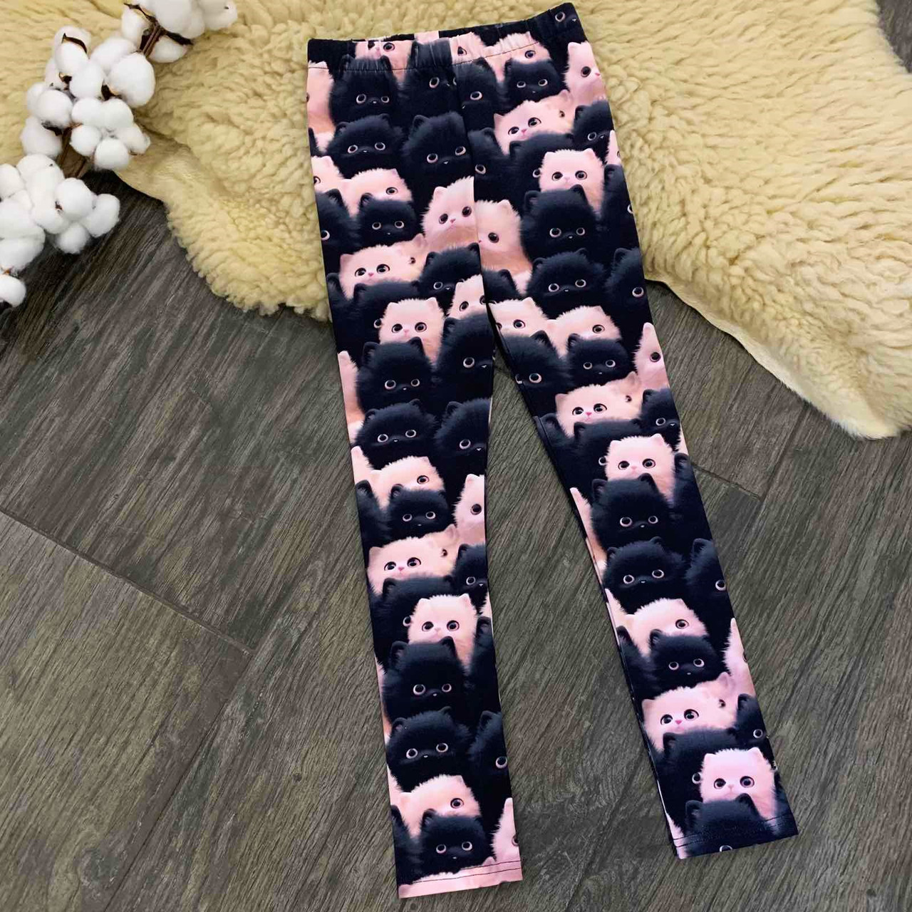Дитячі легінси чорно-рожеві кошенята Five Stars 10820-128p
