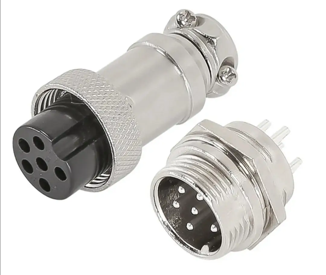 Роз'єм mic GX16 "гніздо-штекер", під кабель, 6pin, диам.-16мм