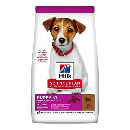 Hill's SP Puppy Small & Mini with LambСухий корм з ягня для цуценят малих і мініатюрних порід 300г, фото 1