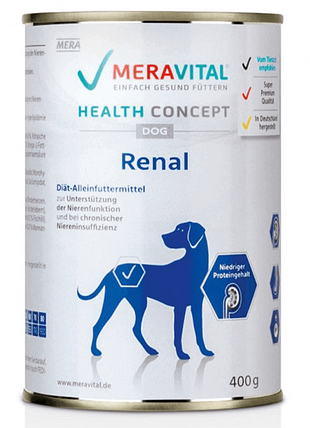 Вологий корм Mera Vital Renal для собак при хворобах нирок 400г, фото 1