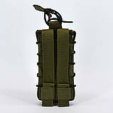 Штурмовий підсумок під магазин універсальний одинарний стропа в камуфляжі олива, фото 8